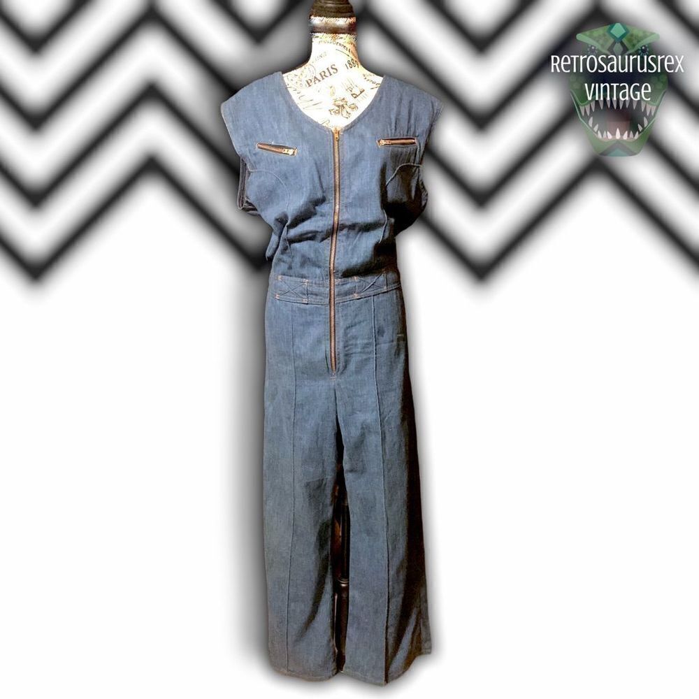 𝅺VINTAGE Barbie Jean Denim Jumpsuit - Picture 7 of 8